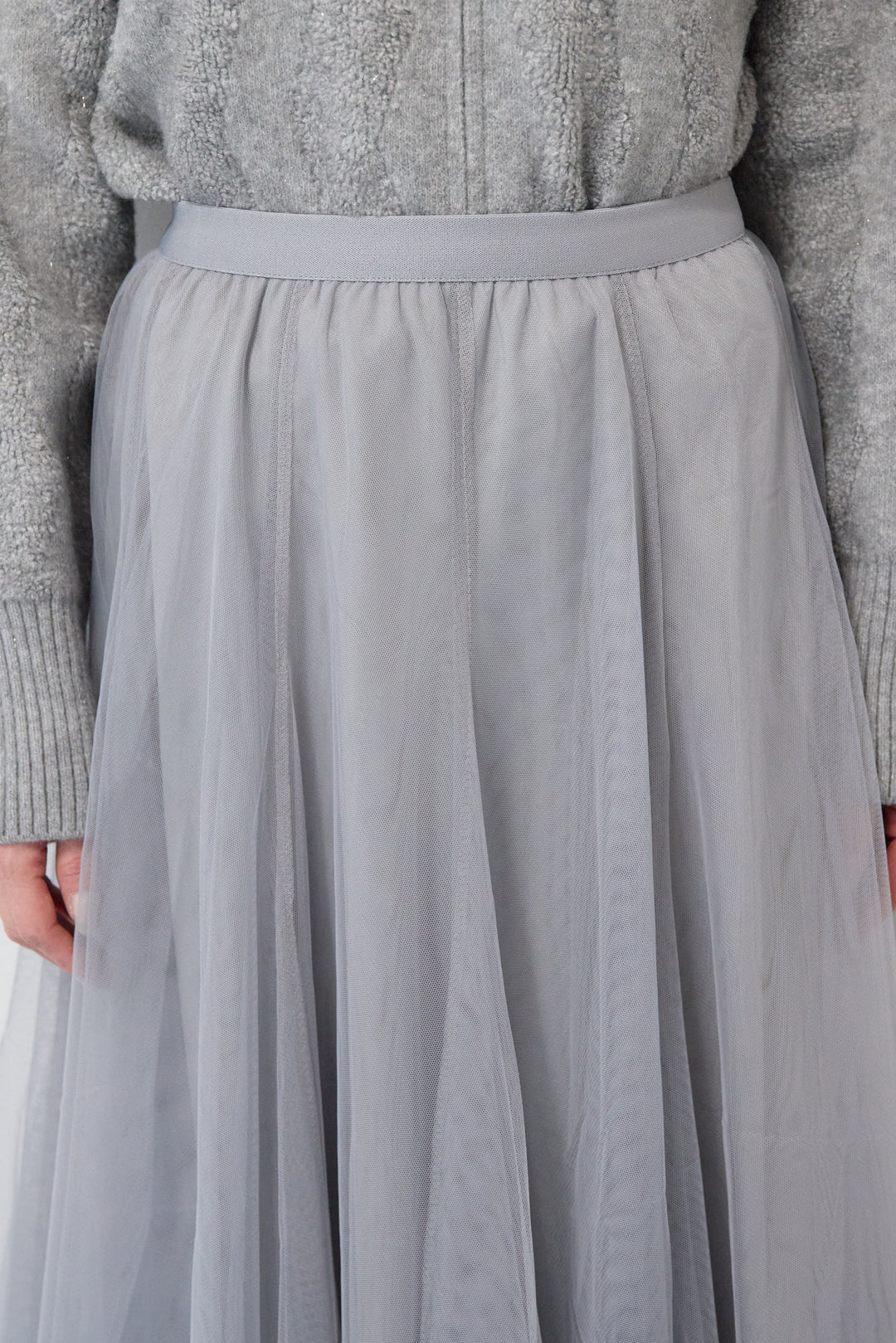 [SET]ラメダブルジップニット+チュールスカート(2set)