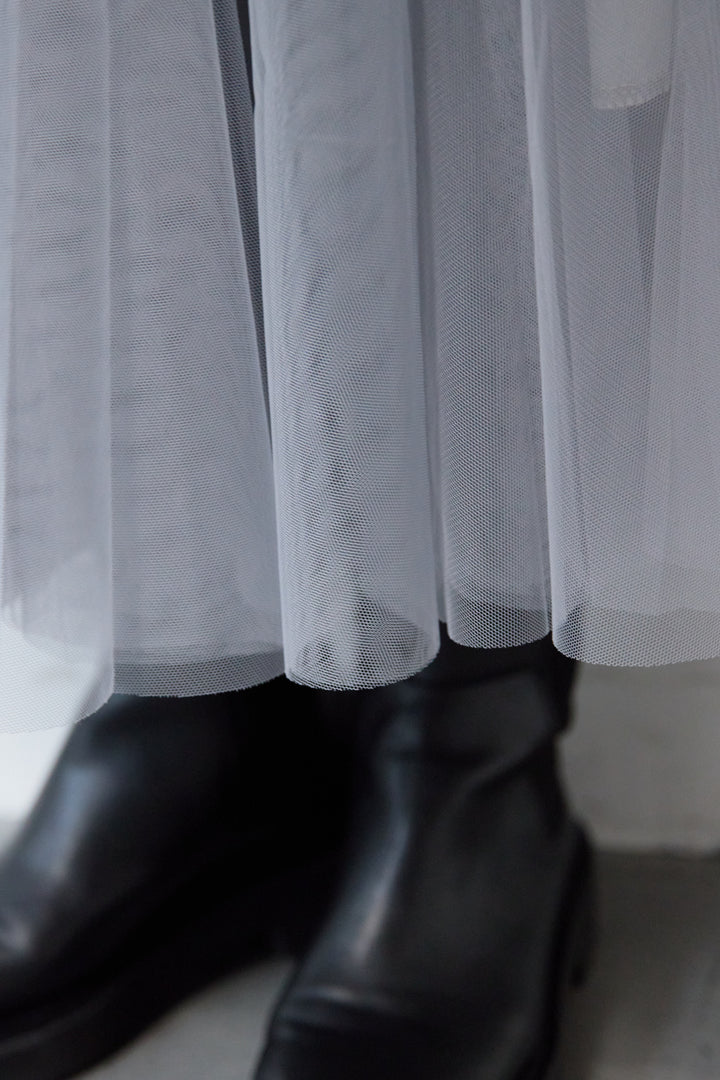 [SET]ラメダブルジップニット+チュールスカート(2set)