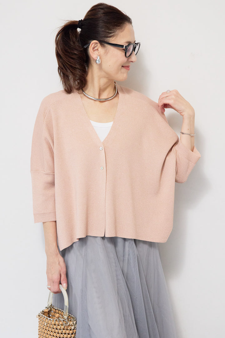 [SET]ウォッシャブルサラッとラメカーディガン+チュールスカート(2set)