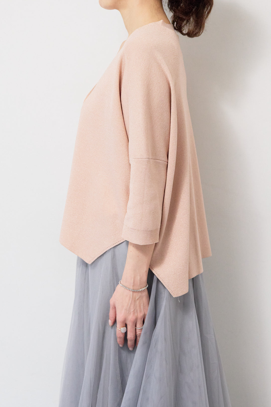 [SET]ウォッシャブルサラッとラメカーディガン+チュールスカート(2set)