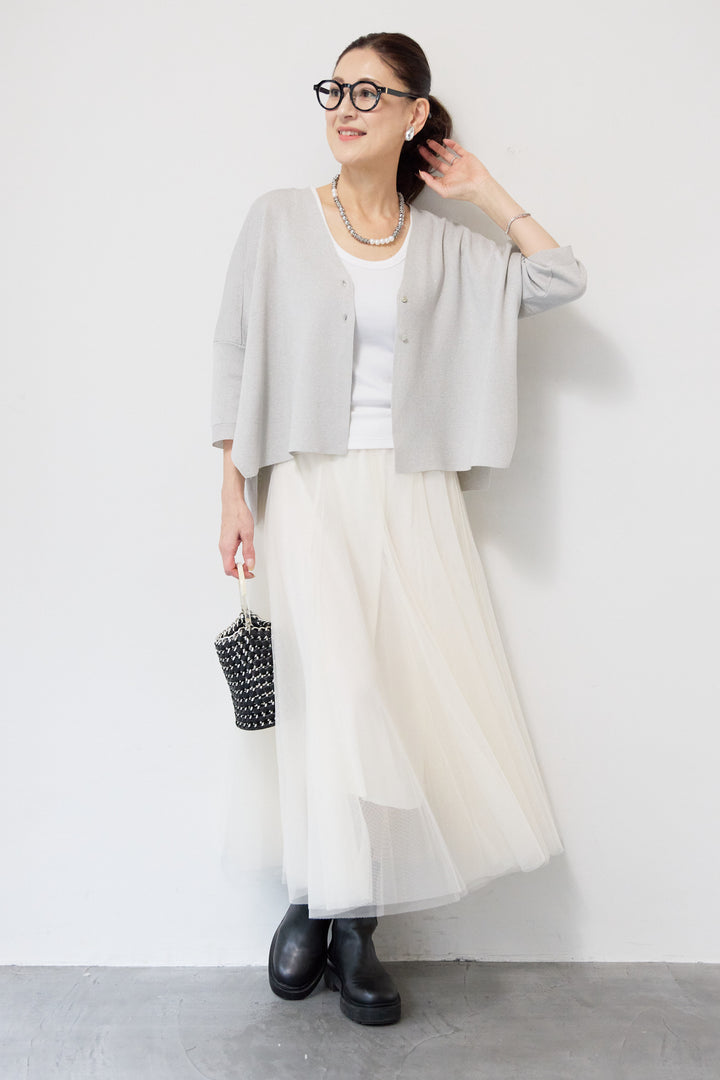 ウォッシャブルサラッとラメカーディガン