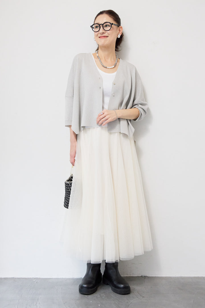 ウォッシャブルサラッとラメカーディガン