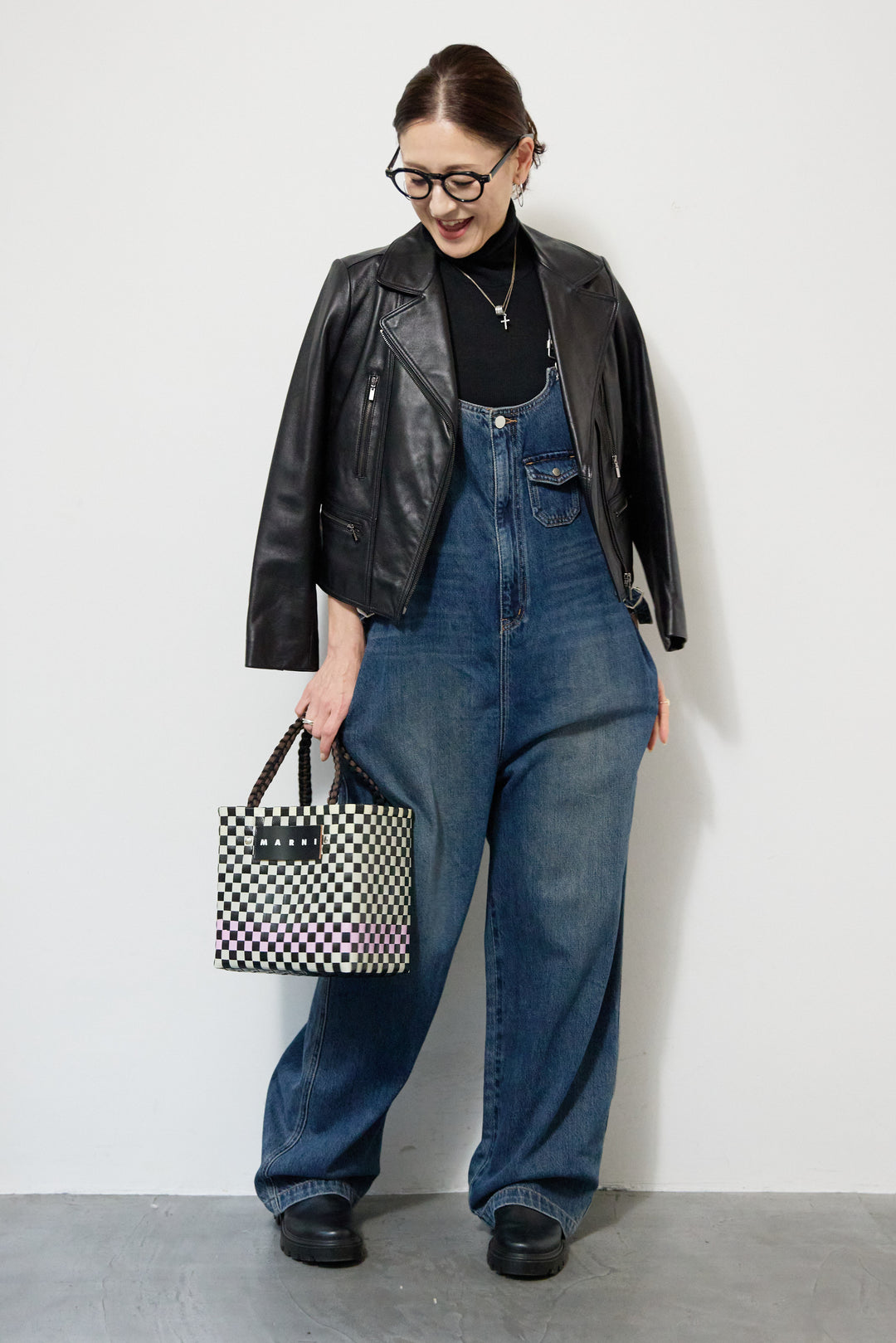 ワークテイストデニムオールインワン