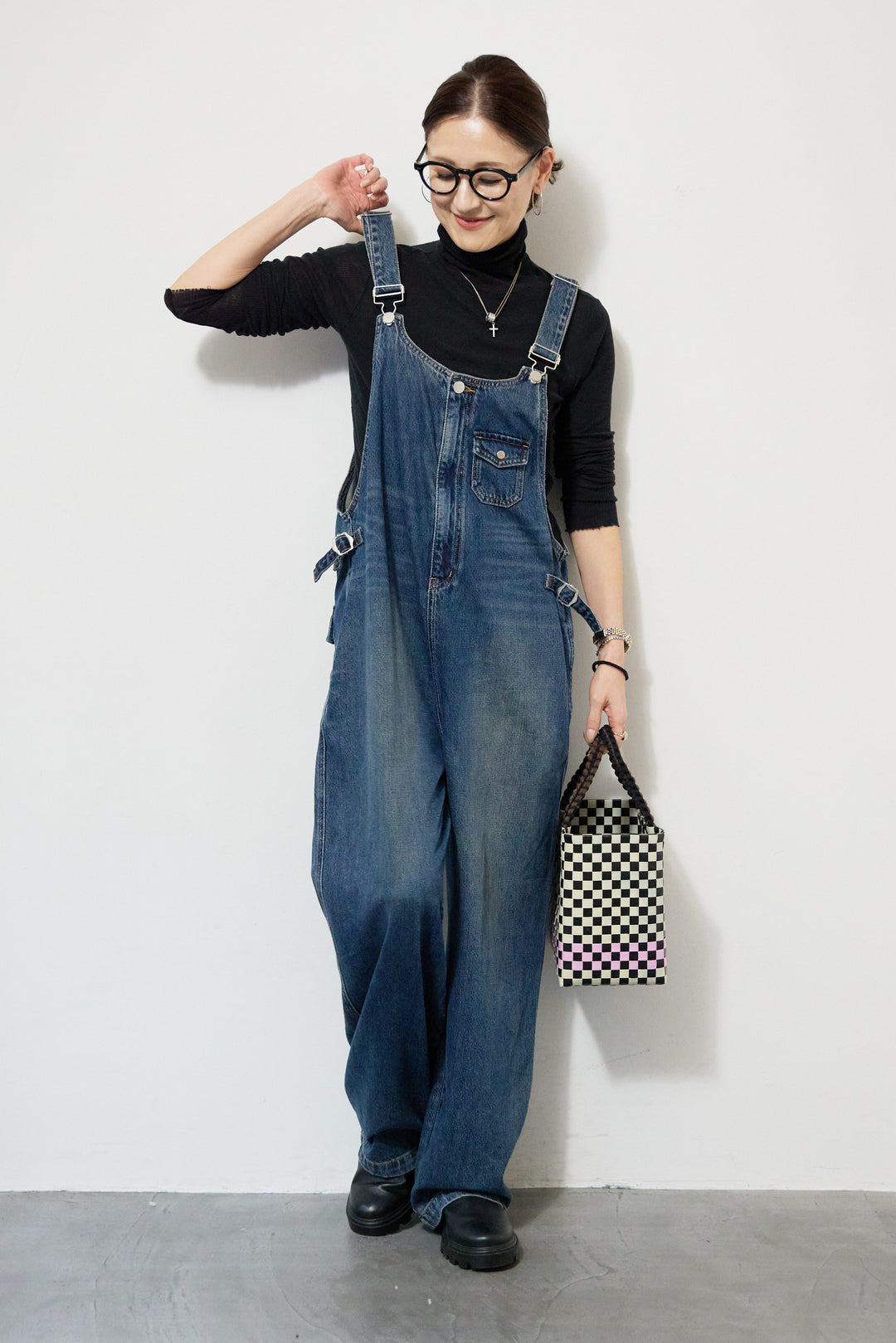 ワークテイストデニムオールインワン