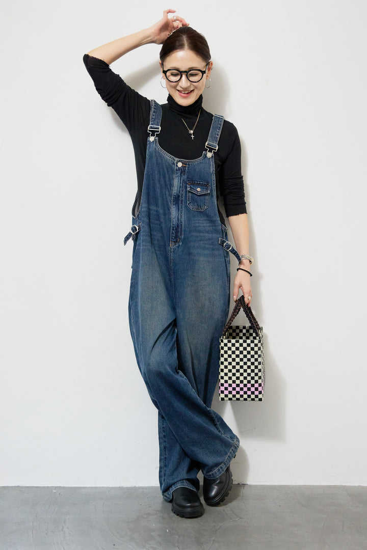 ワークテイストデニムオールインワン