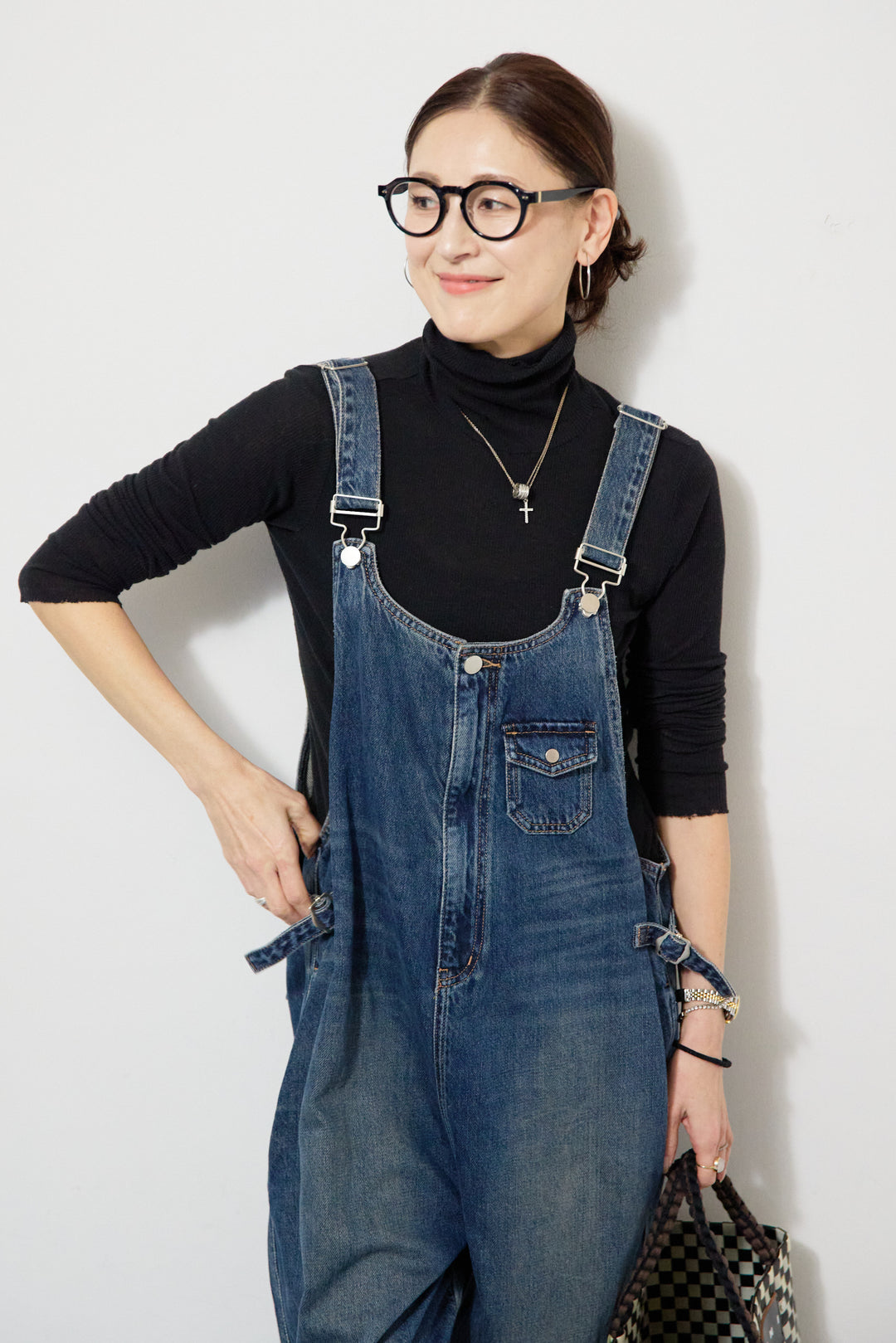 ワークテイストデニムオールインワン