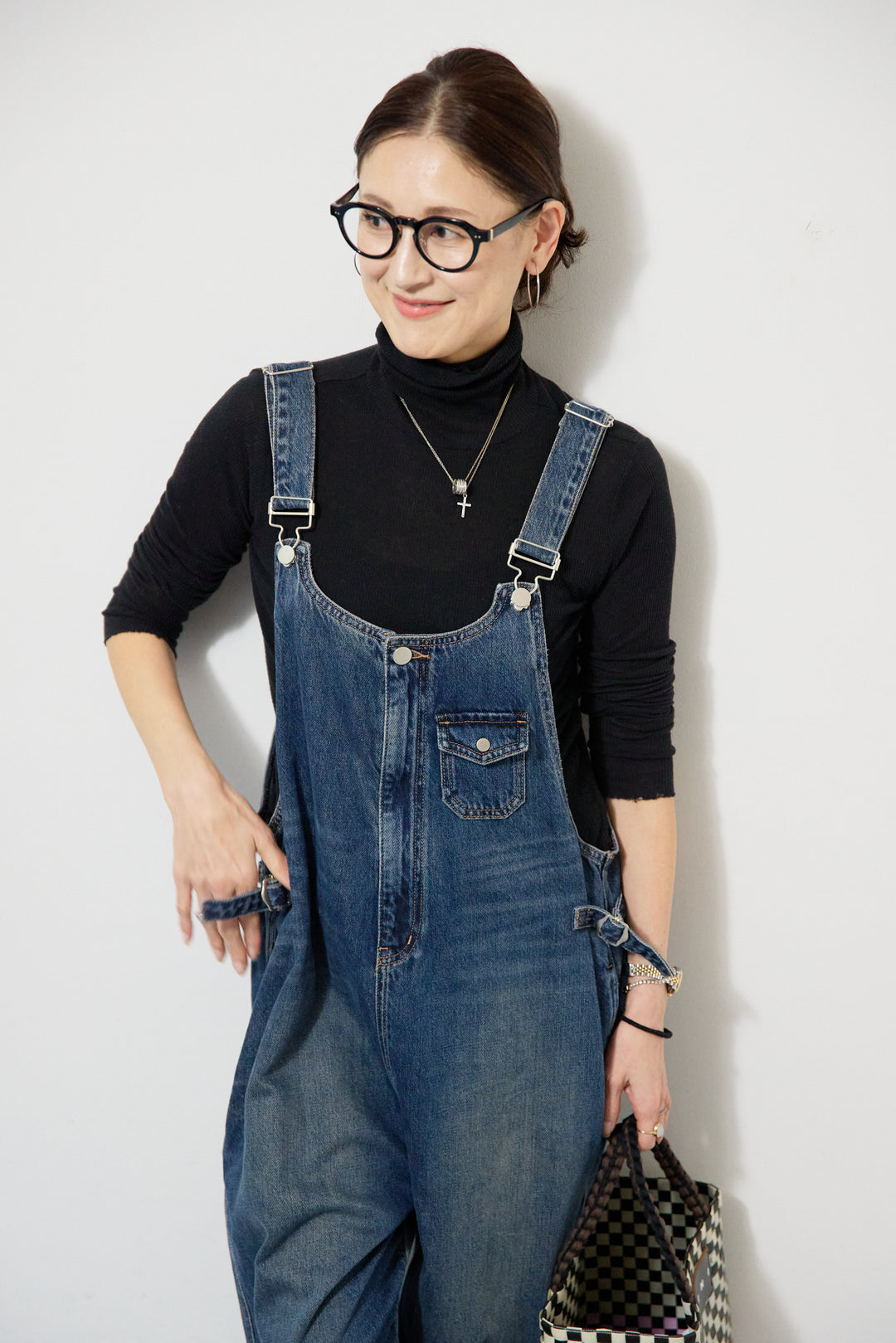 ワークテイストデニムオールインワン