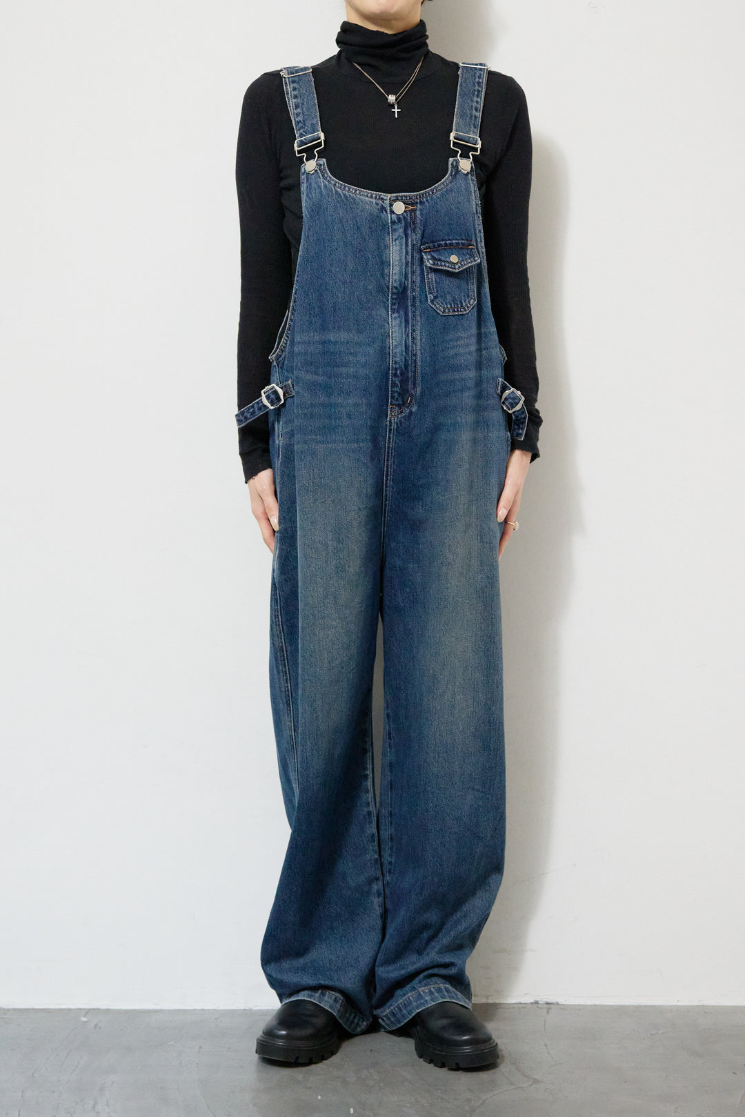 ワークテイストデニムオールインワン