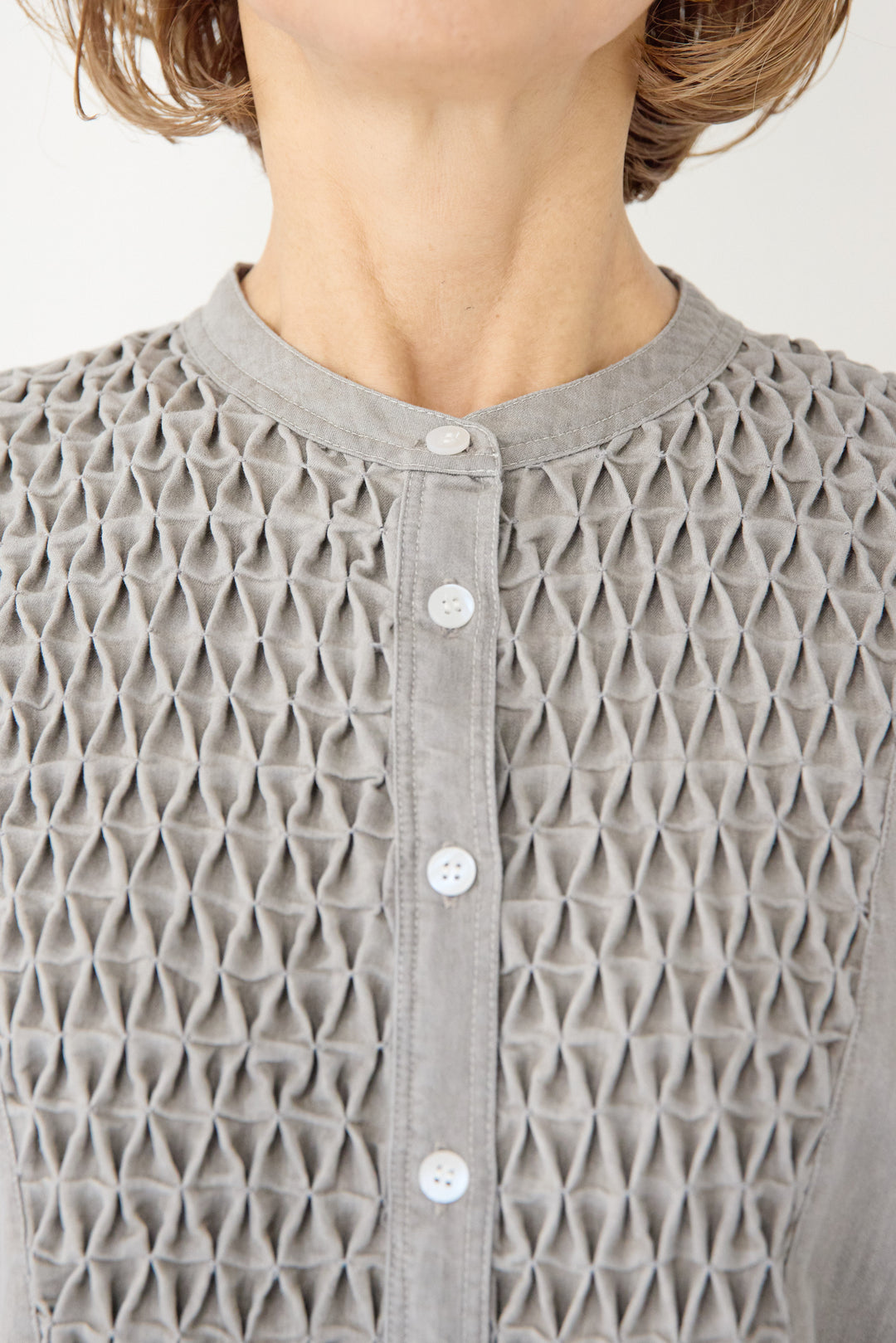 ハンドスモッキングデニムワンピース