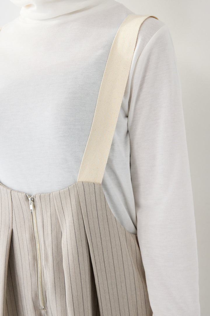 ストライプツータックサロペット