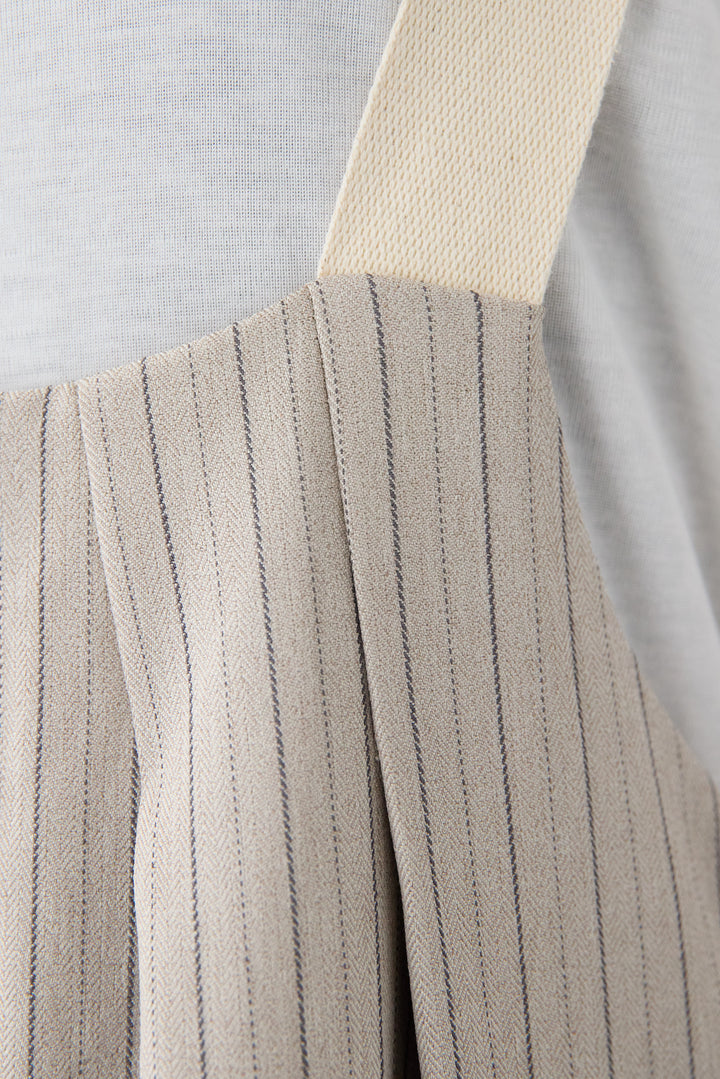 ストライプツータックサロペット