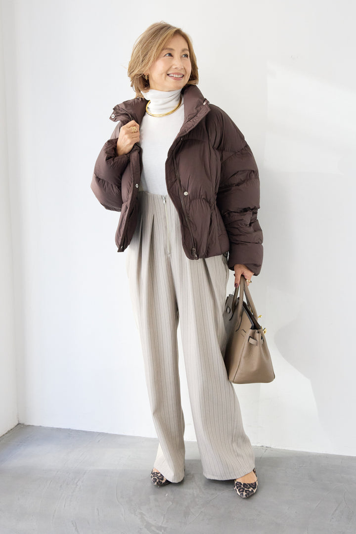 ストライプツータックサロペット