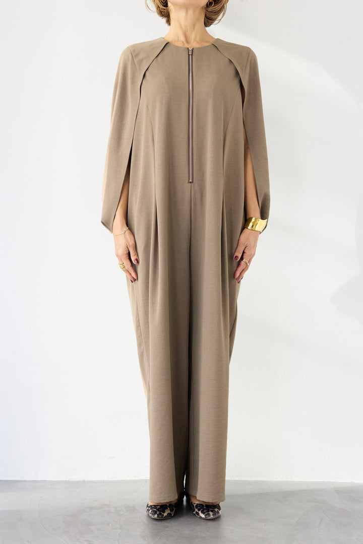 [SET]ケープマントオールインワン+ふんわり裏起毛タートルネック(2set)