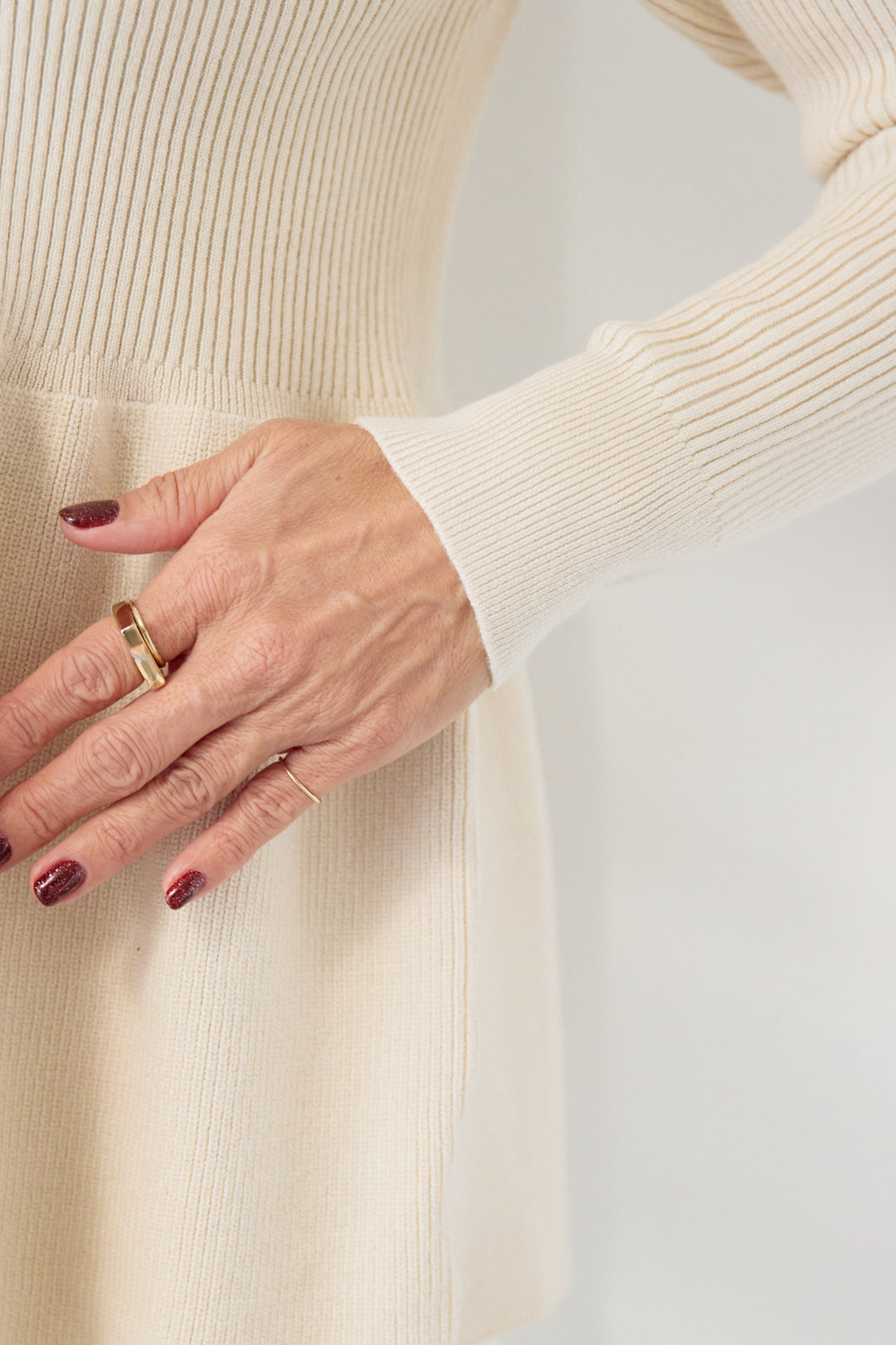 [SET]ゴールドボタンペプラムカーディガン+ウォッシャブルテーパードパンツ(2set)