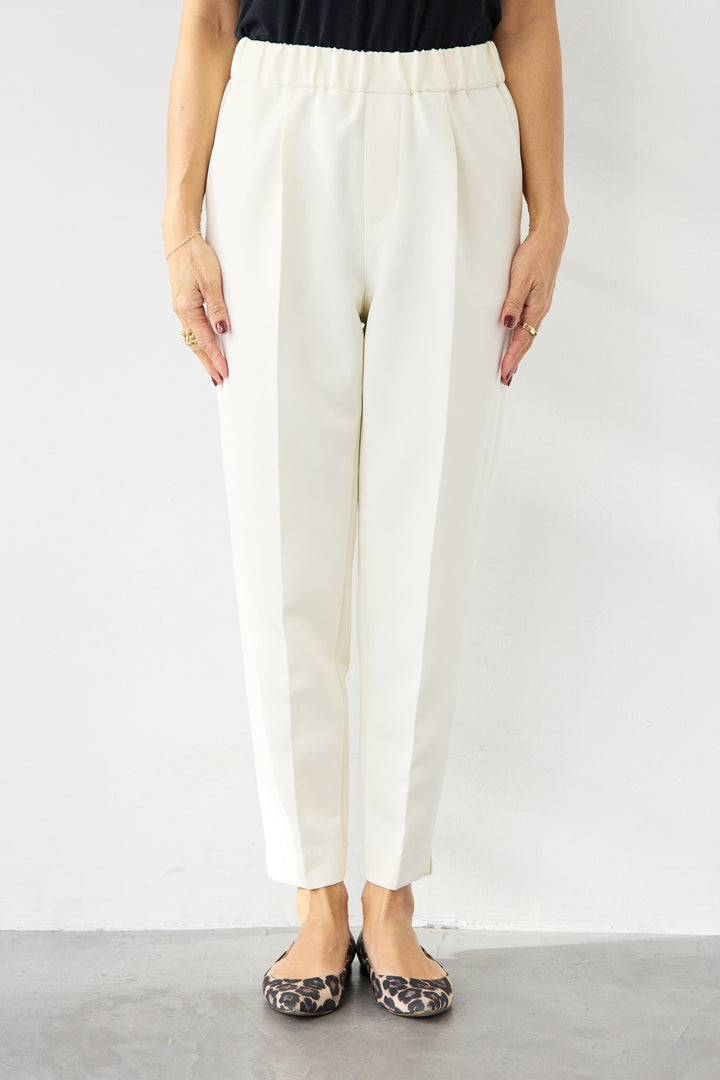 [SET]ゴールドボタンペプラムカーディガン+ウォッシャブルテーパードパンツ(2set)