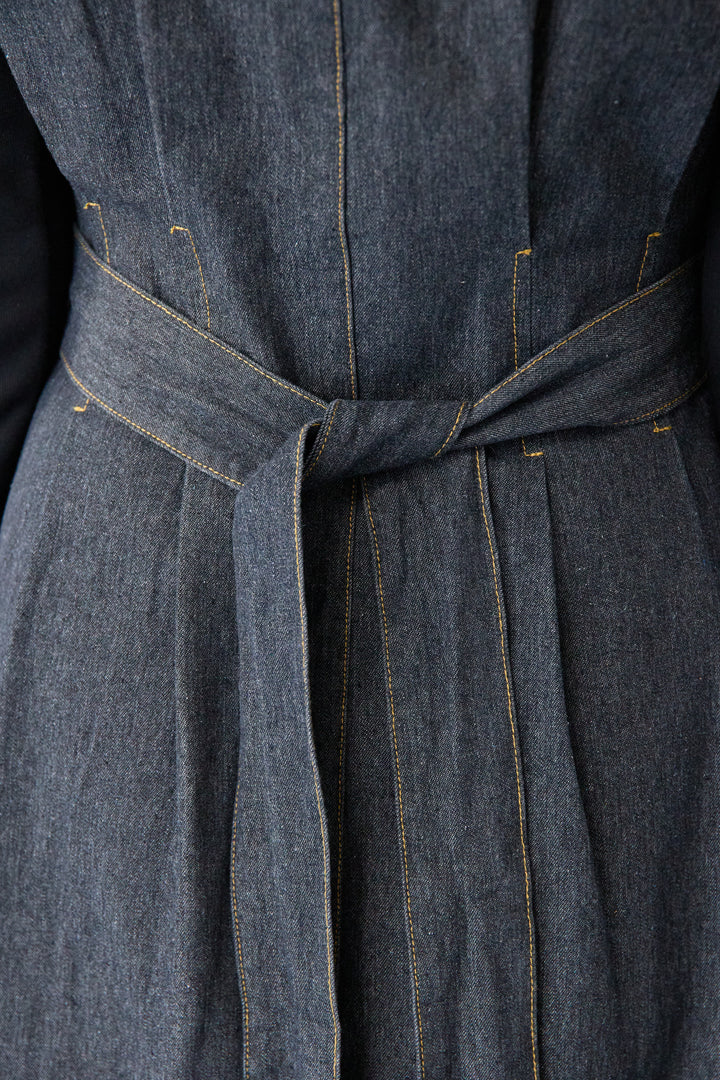 ノースリーブ デニムワンピース