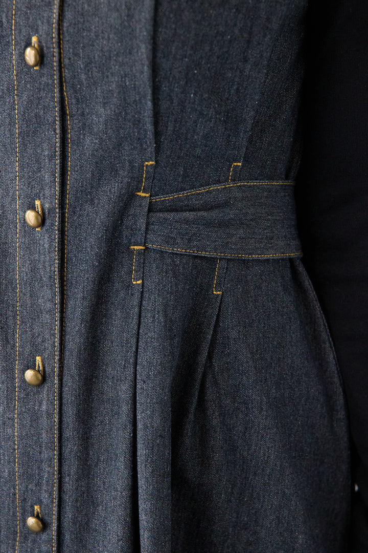 ノースリーブ デニムワンピース