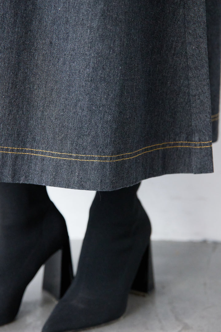 ノースリーブ デニムワンピース