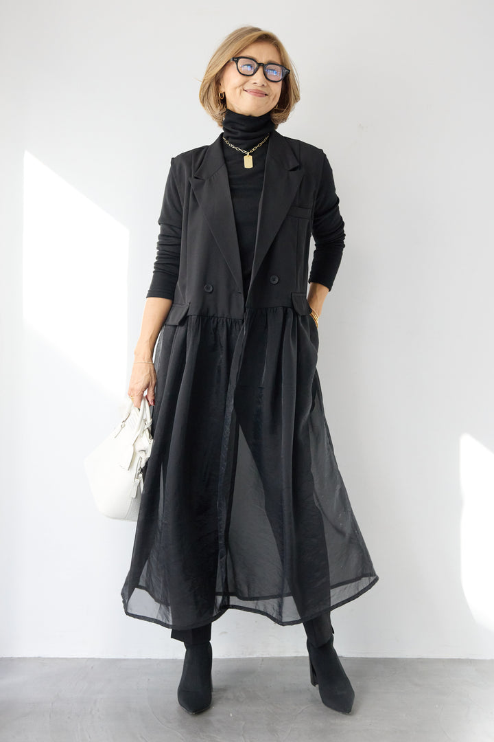 オーガンジードッキングロングベスト