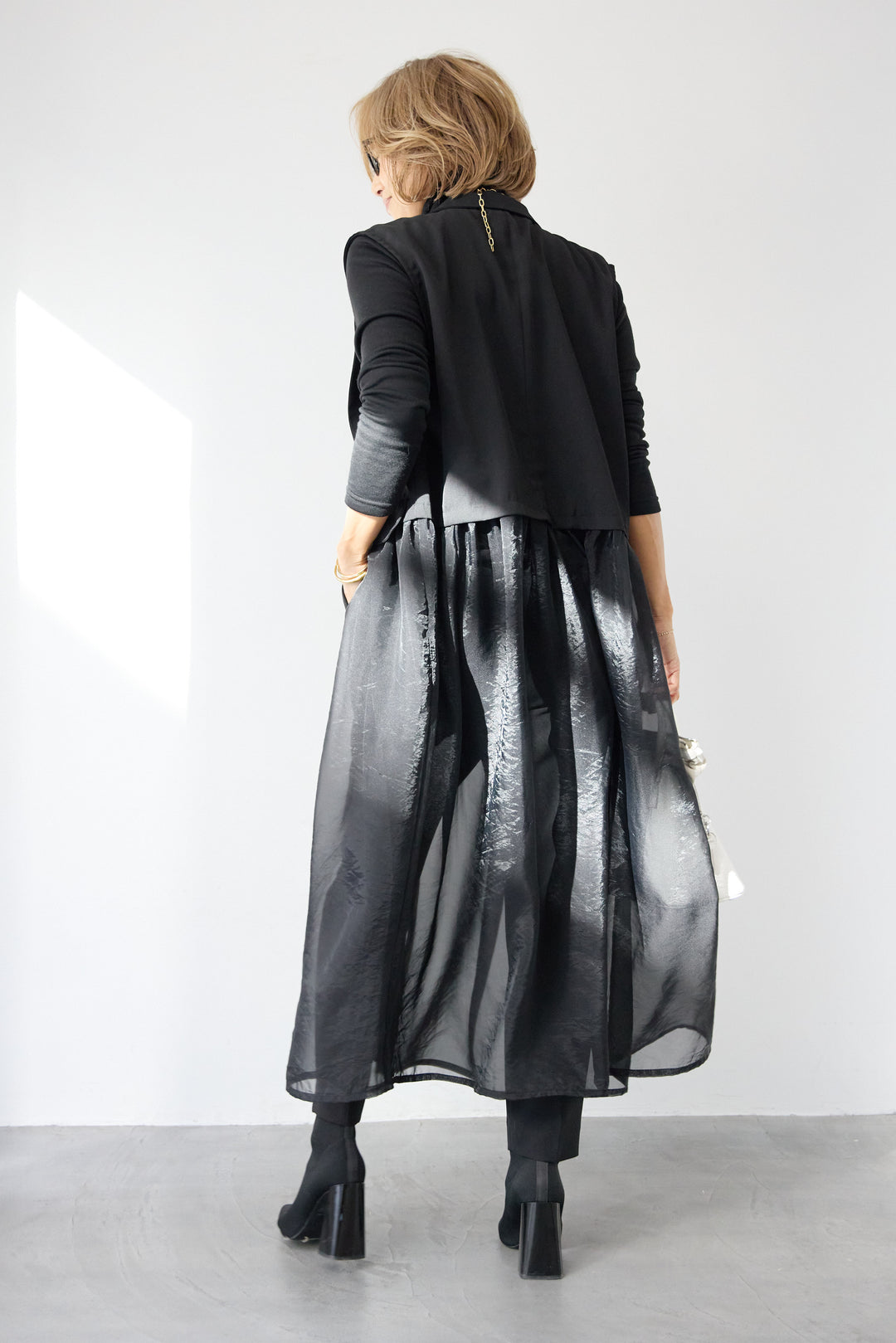 オーガンジードッキングロングベスト