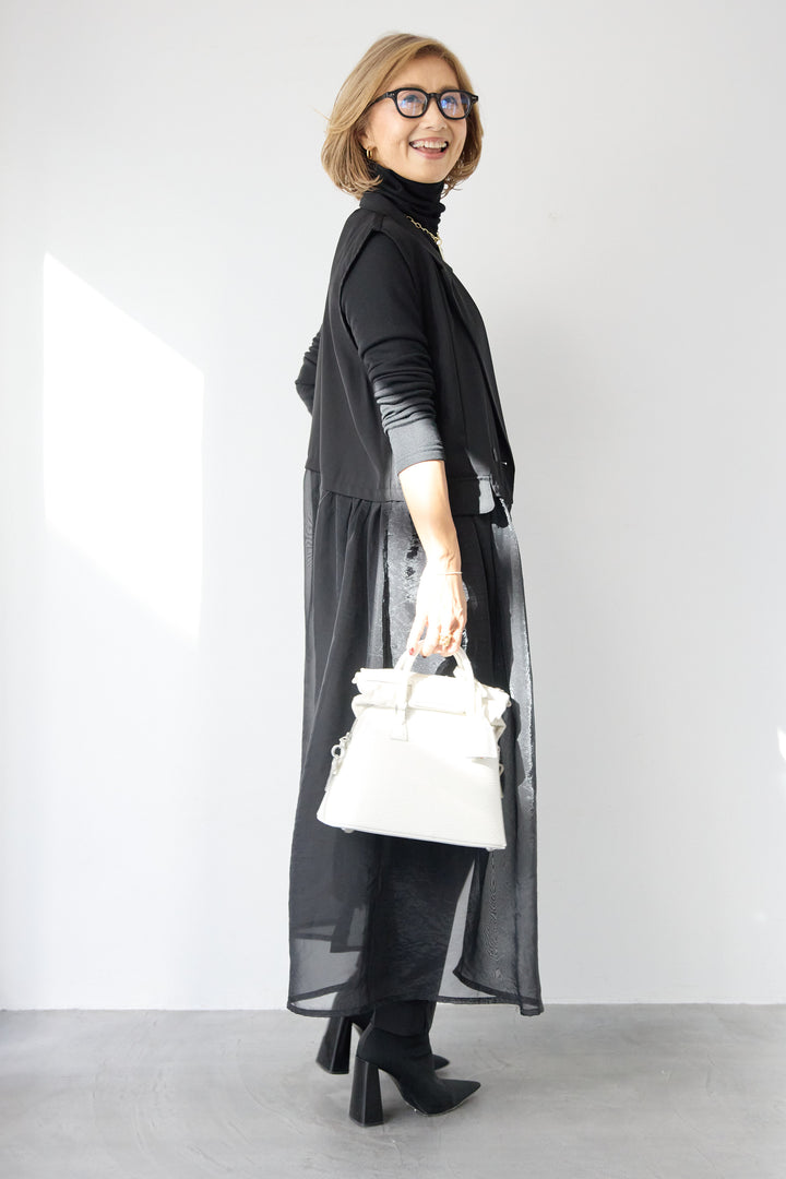 オーガンジードッキングロングベスト