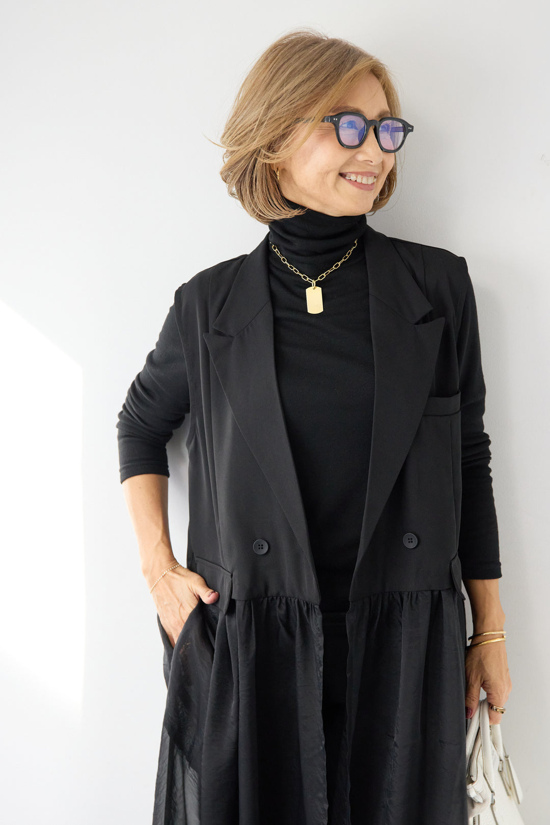 オーガンジードッキングロングベスト