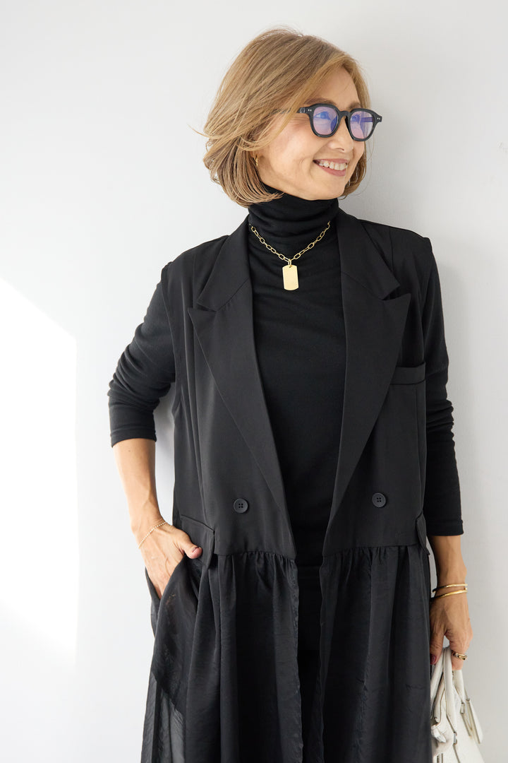 オーガンジードッキングロングベスト