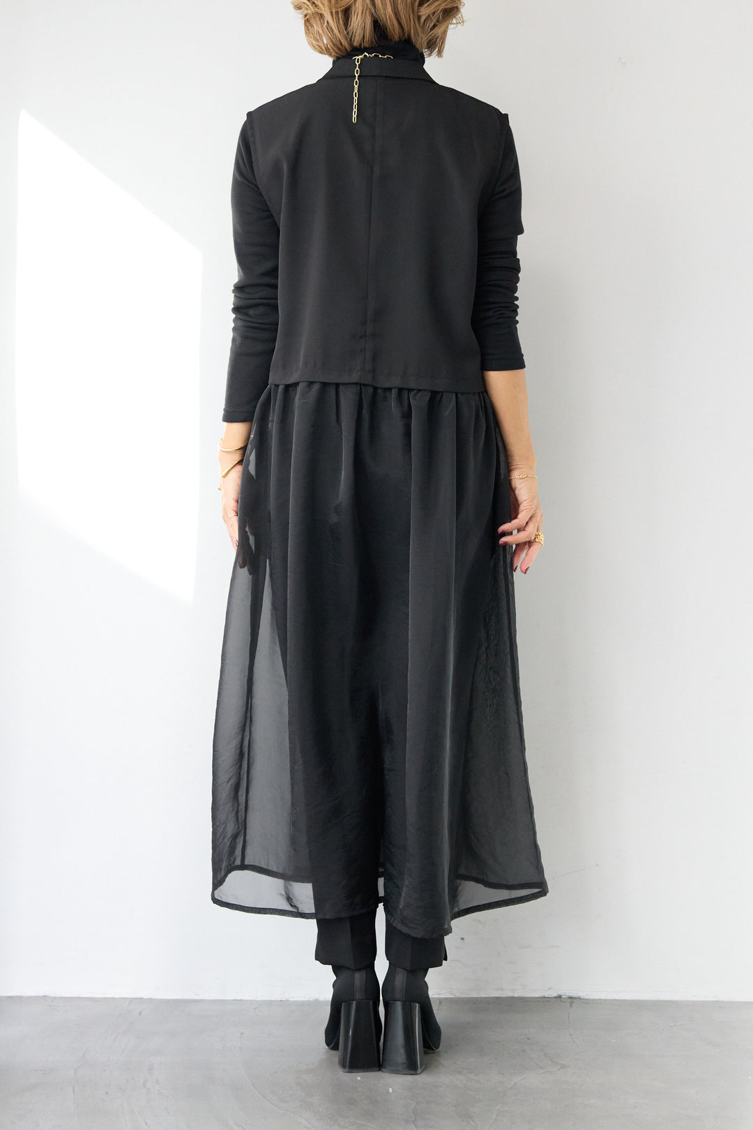 オーガンジードッキングロングベスト