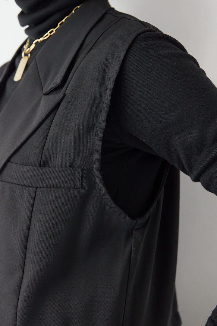 オーガンジードッキングロングベスト