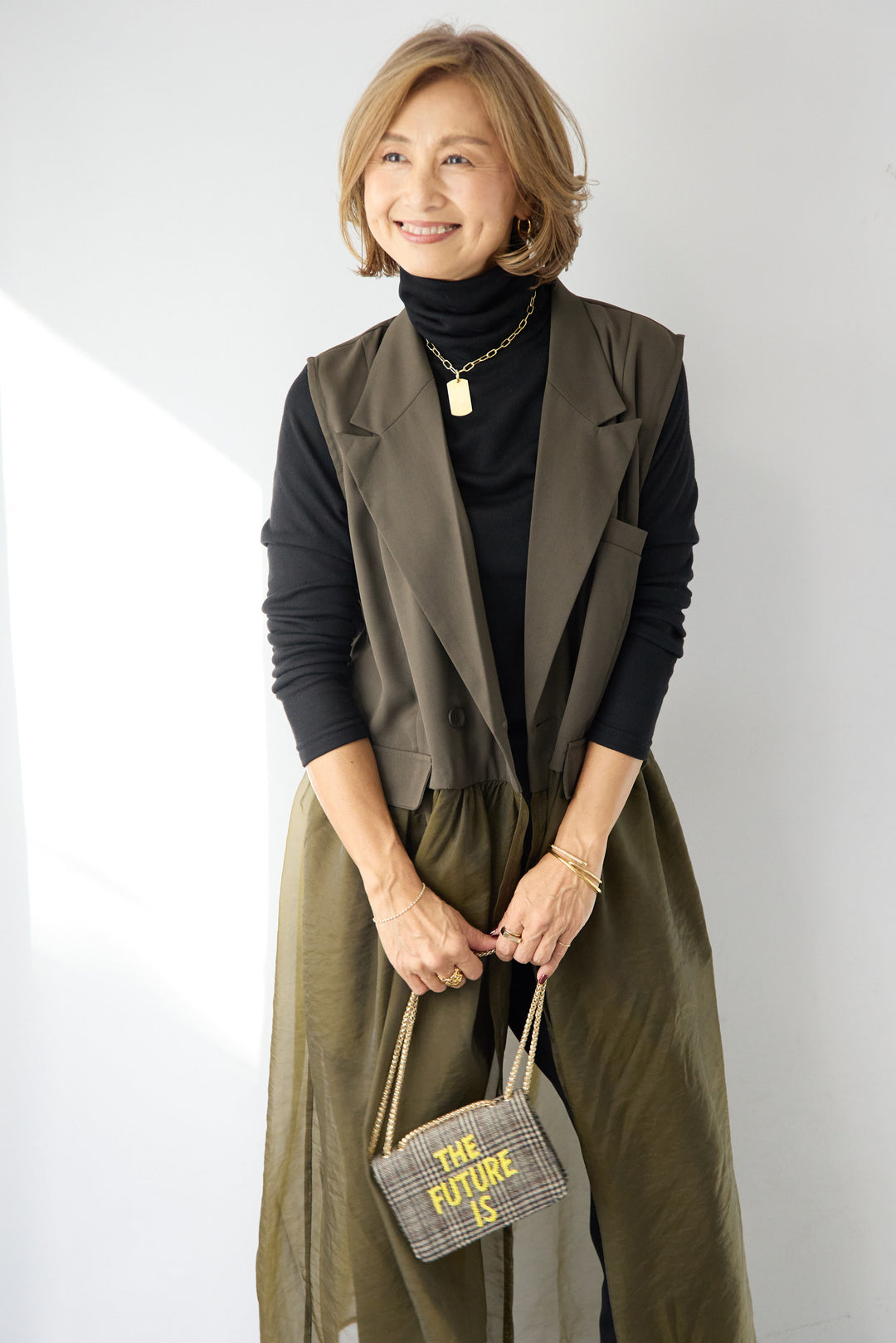 オーガンジードッキングロングベスト