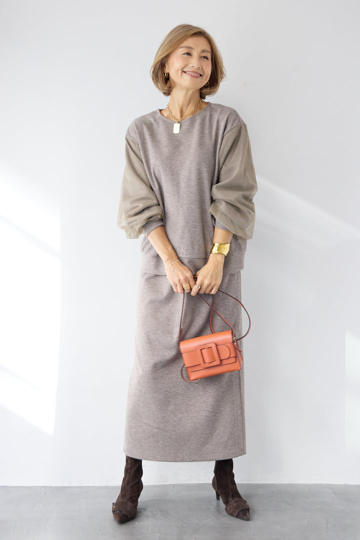 ニットコーデュロイプルオーバー