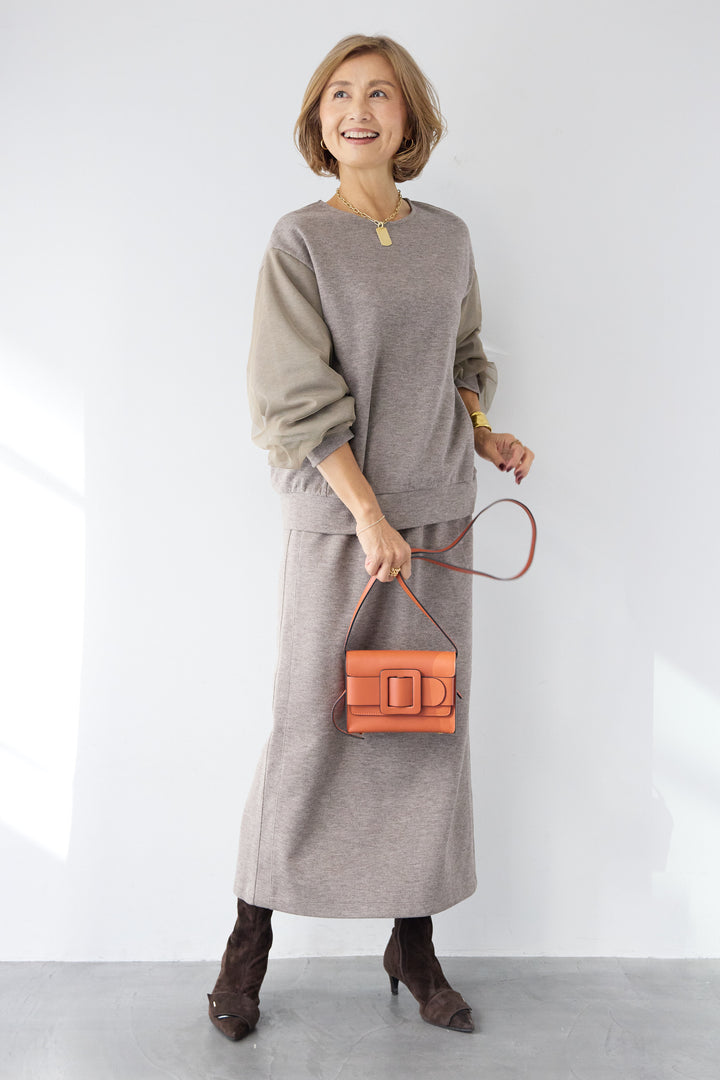 ニットコーデュロイストレートスカート