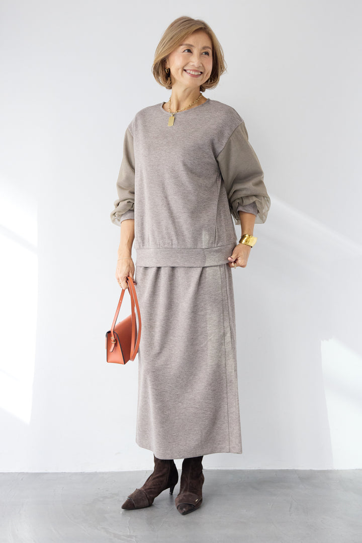 ニットコーデュロイプルオーバー