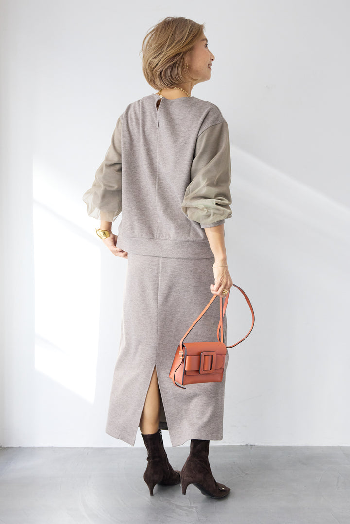 ニットコーデュロイストレートスカート