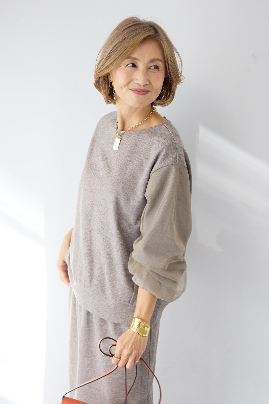 ニットコーデュロイプルオーバー