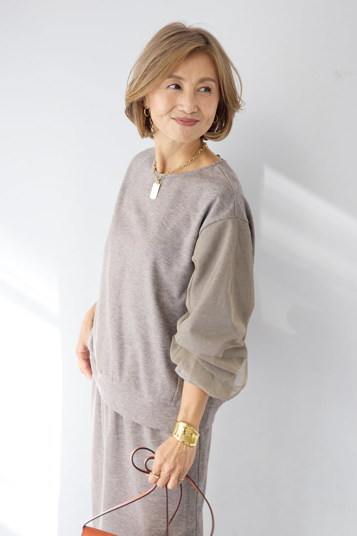 ニットコーデュロイプルオーバー