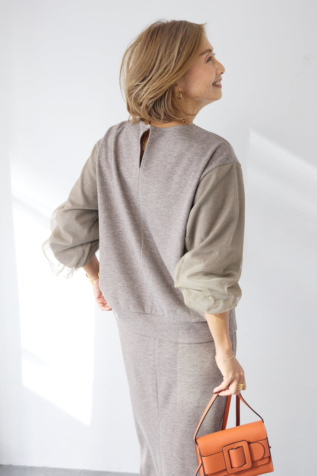 ニットコーデュロイプルオーバー