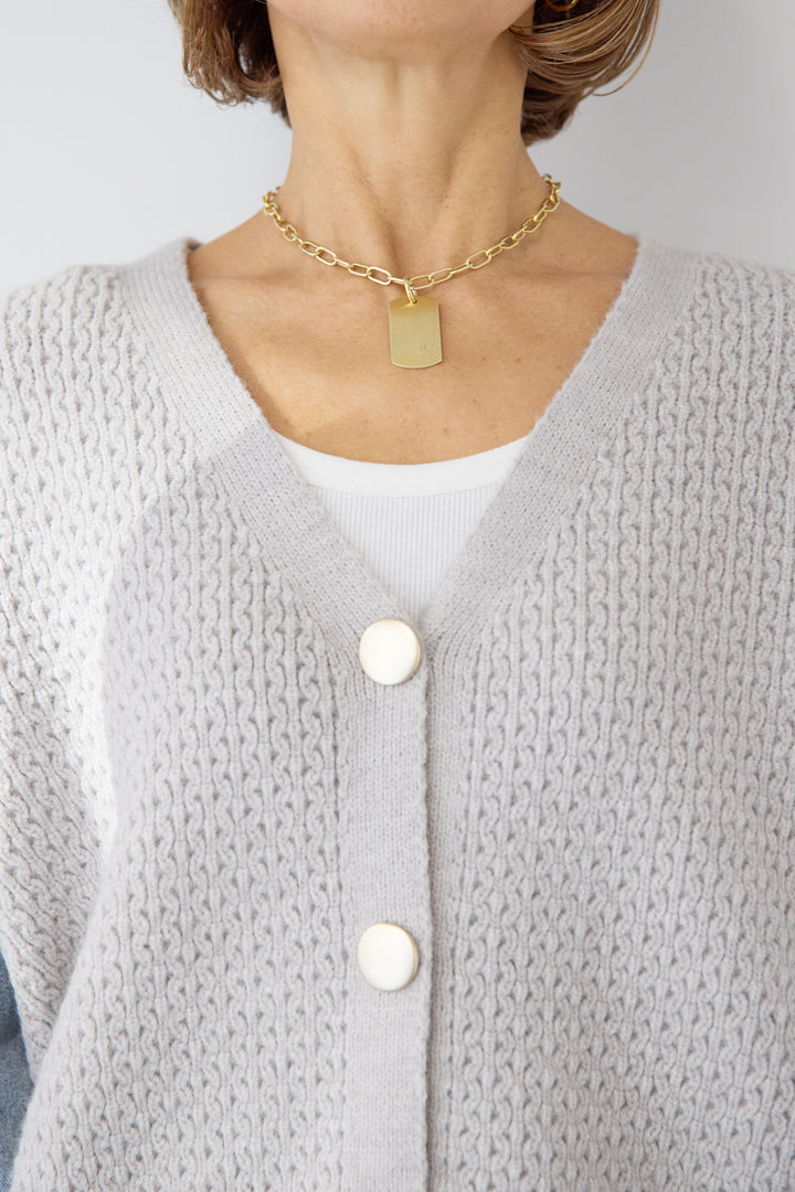 デニムスリーブニットカーディガン