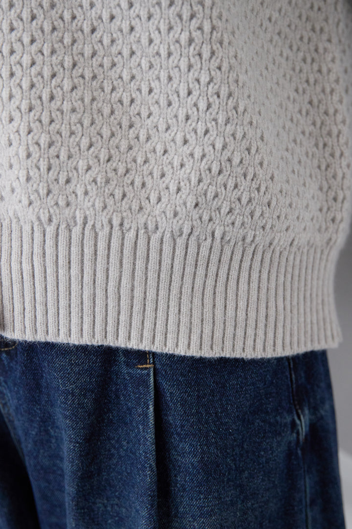 デニムスリーブニットカーディガン