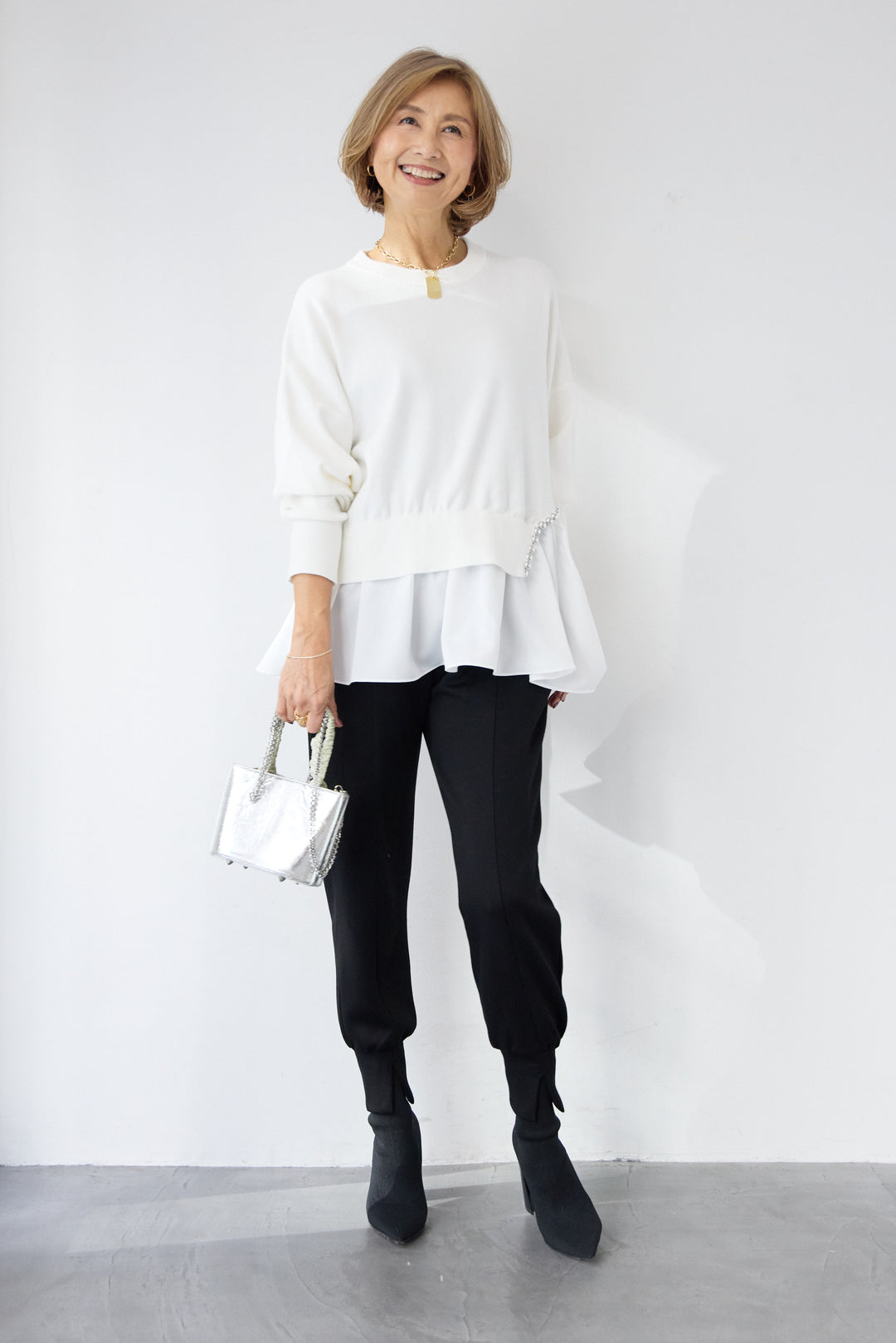 アシメデザインドッキングニット