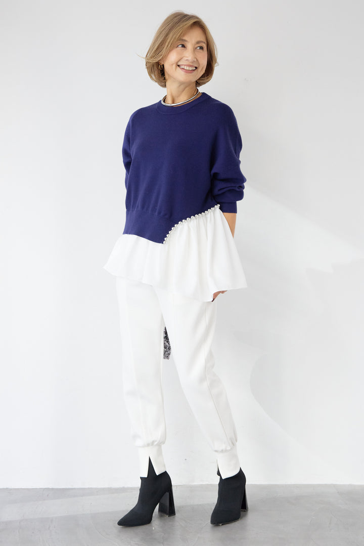 アシメデザインドッキングニット