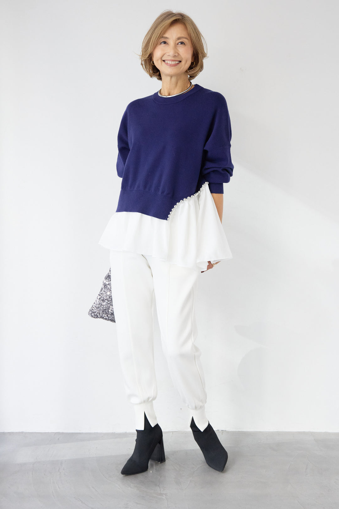 アシメデザインドッキングニット