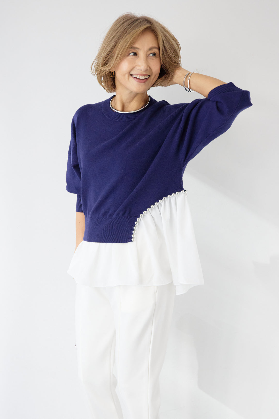 アシメデザインドッキングニット