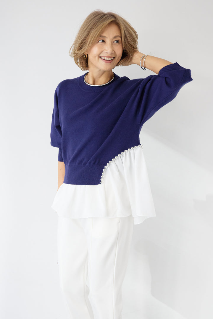 アシメデザインドッキングニット