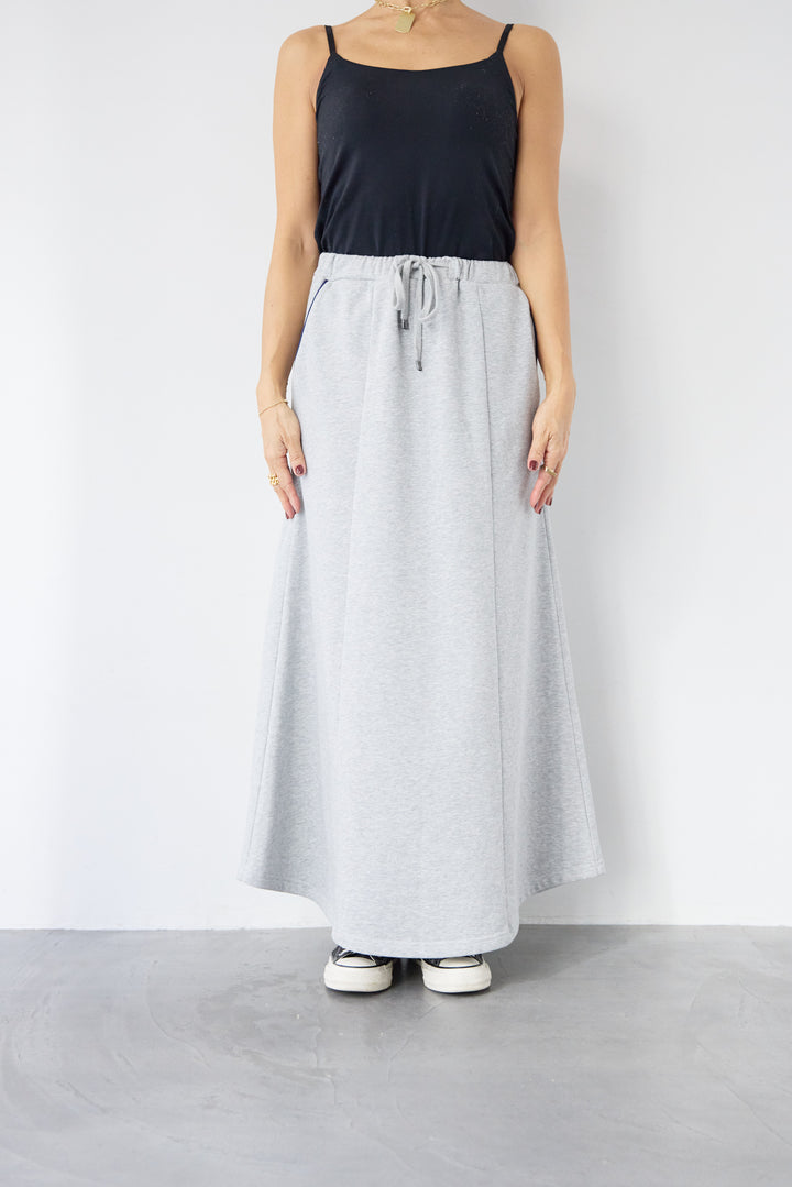 配色スウェットスカート