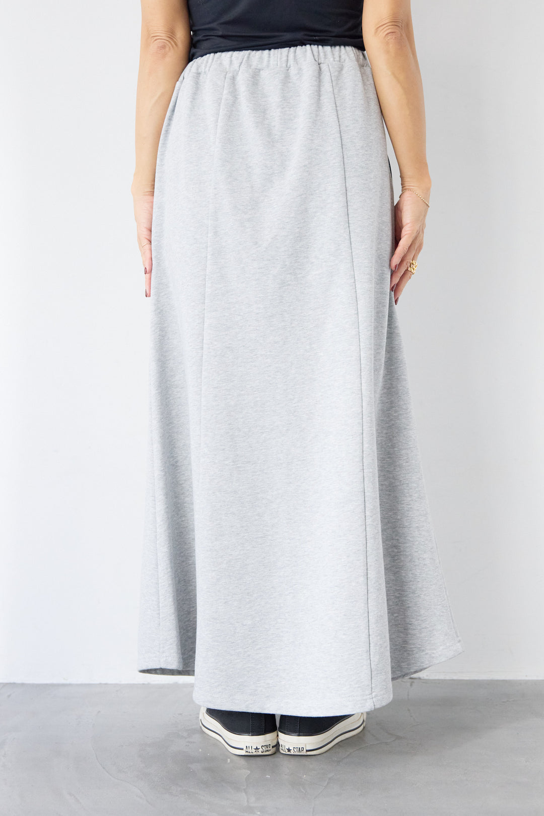 配色スウェットスカート