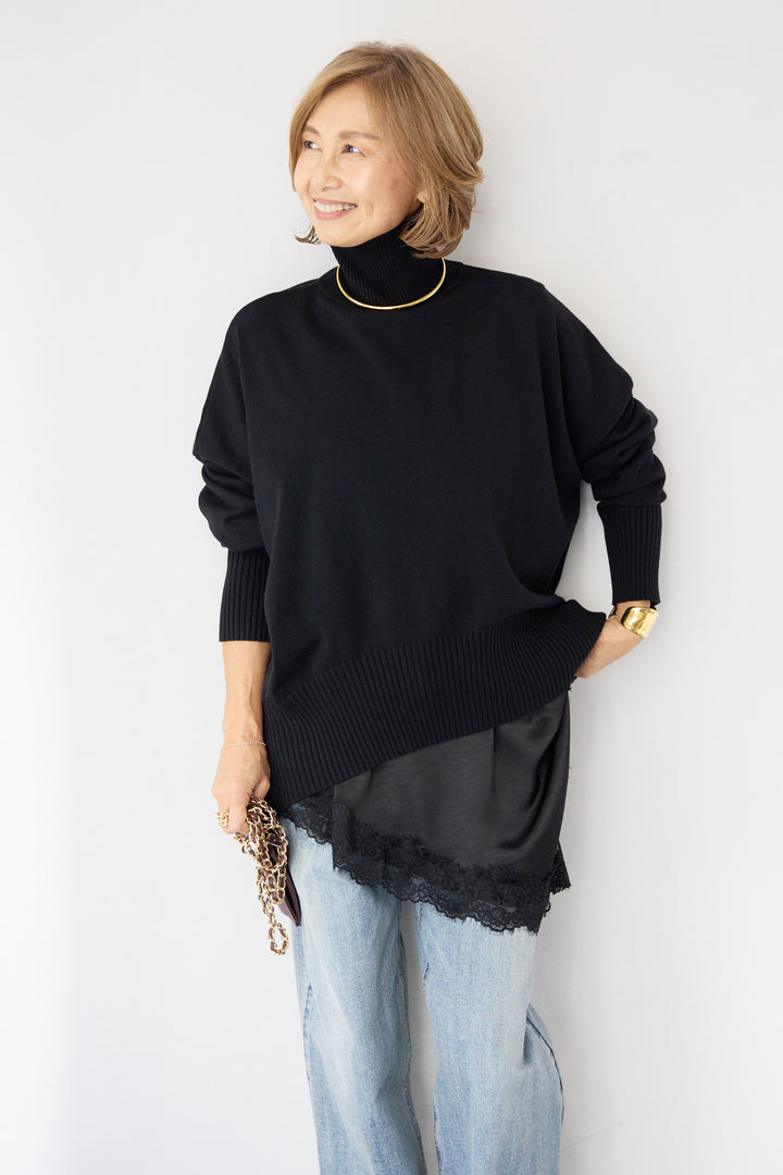 ゆるシルエットタートルネックニット