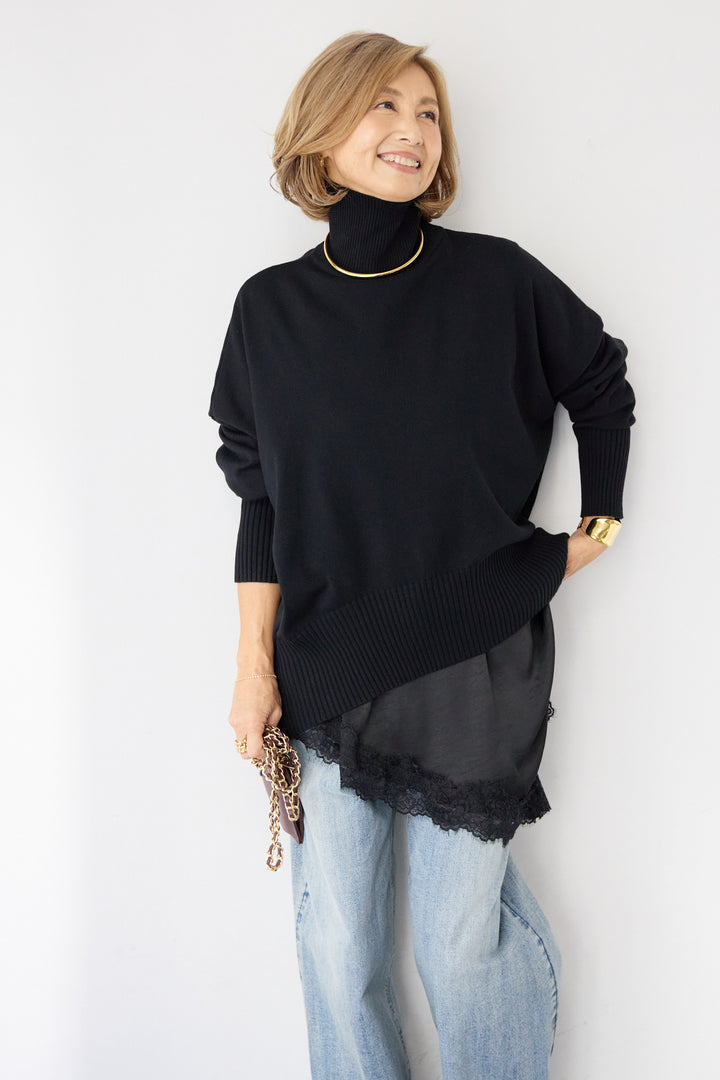 ゆるシルエットタートルネックニット