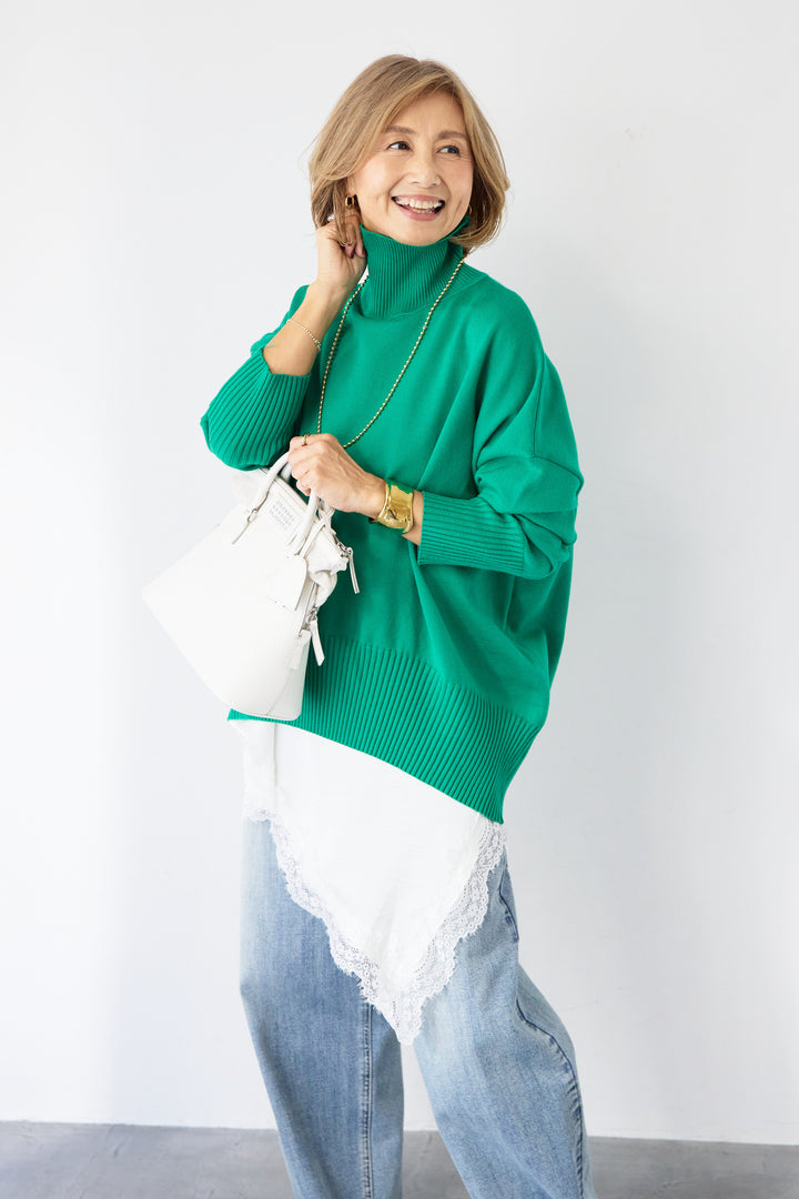 ゆるシルエットタートルネックニット