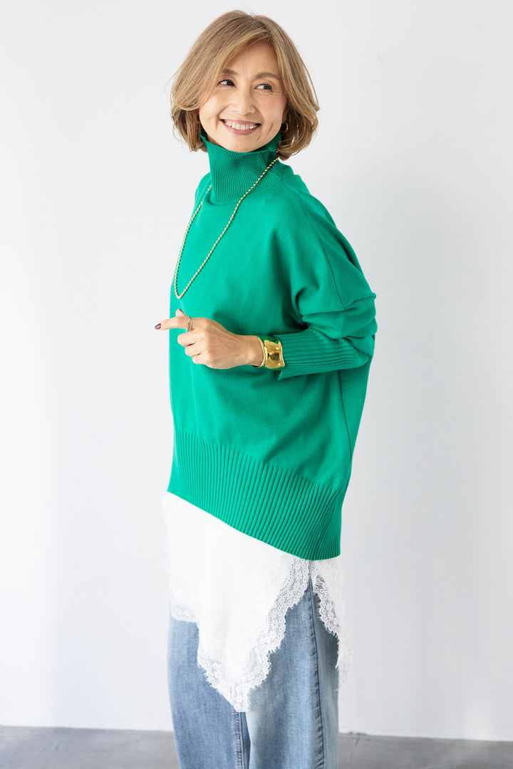 ゆるシルエットタートルネックニット